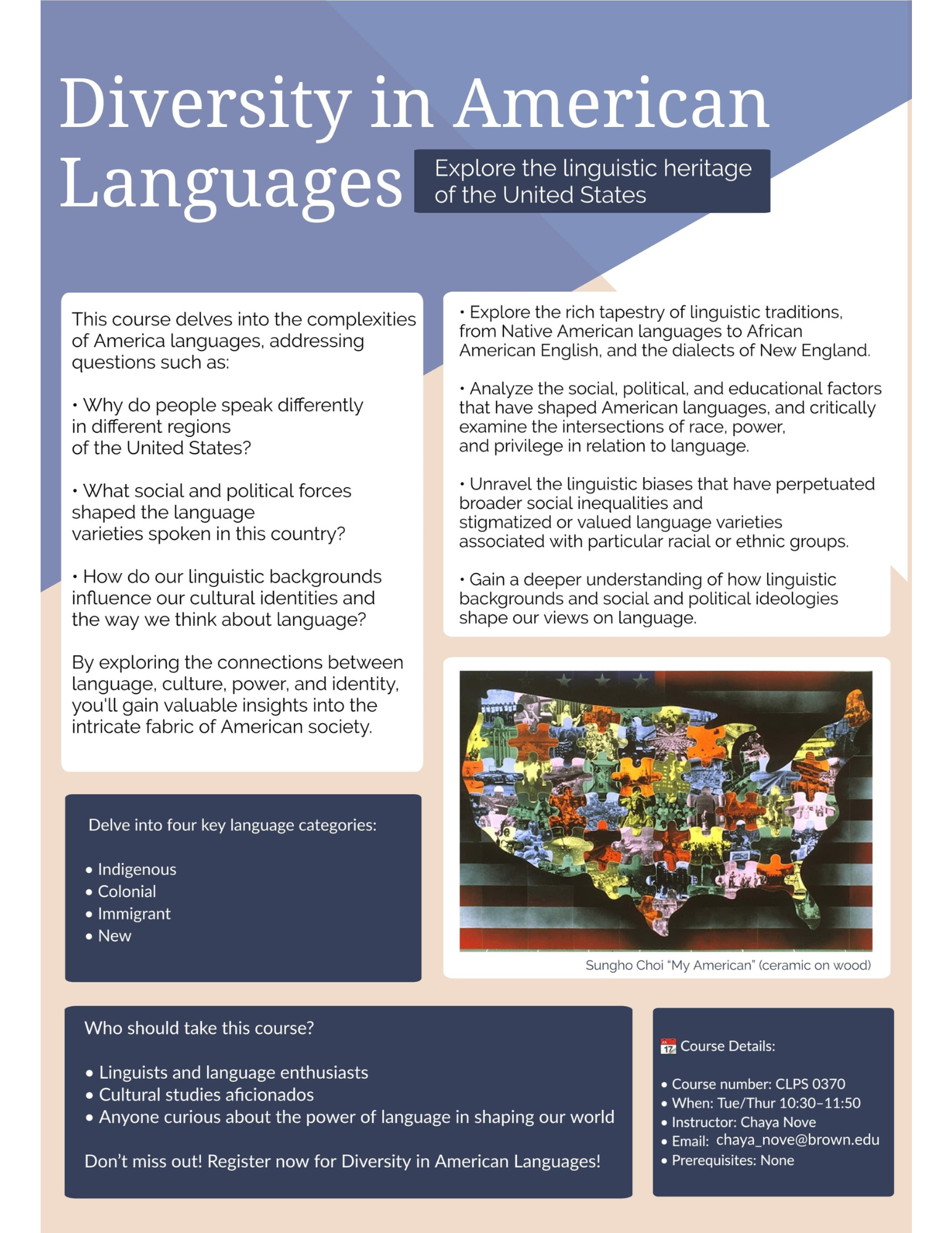 Diversity in American Languages flyer
