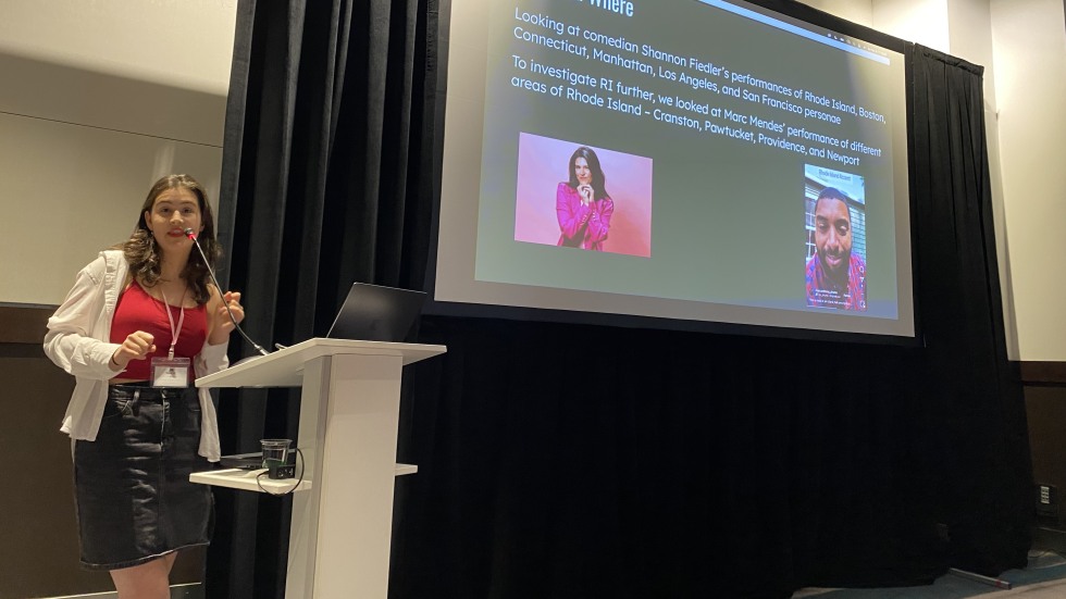 Student Talia Sherman presenting at NWAV